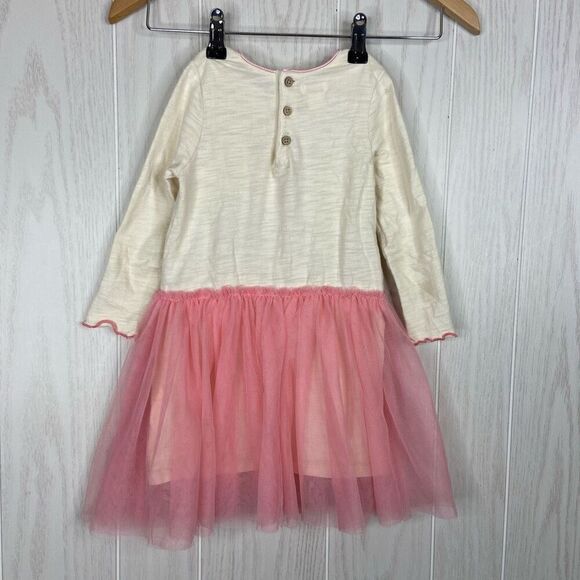 Mud Pie Girls Dress Rainbow Long Sleeve Size 2T-3T Tulle Skirt Pink Orange - Picture 4 of 7